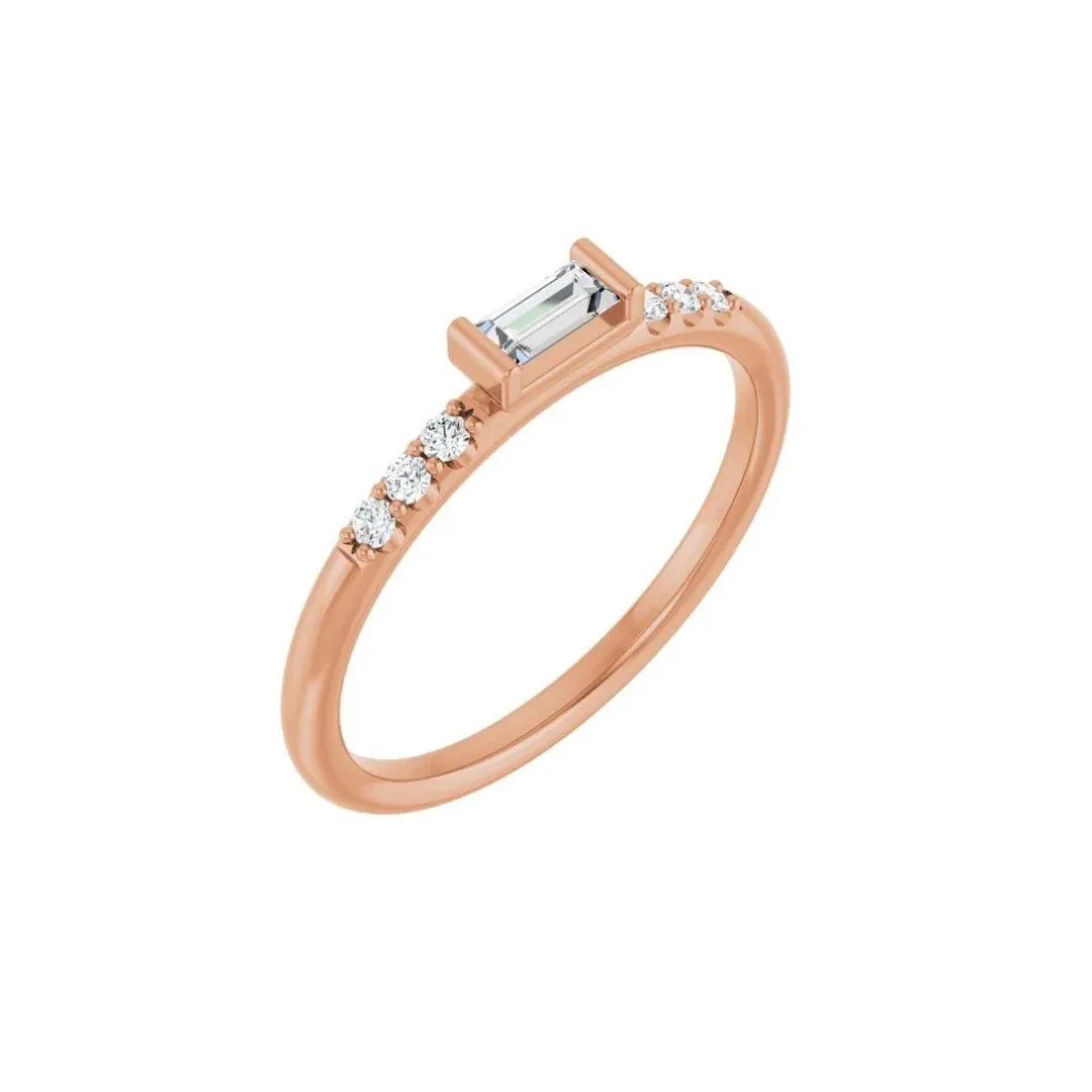 Diamond Baguette Stacking Ring