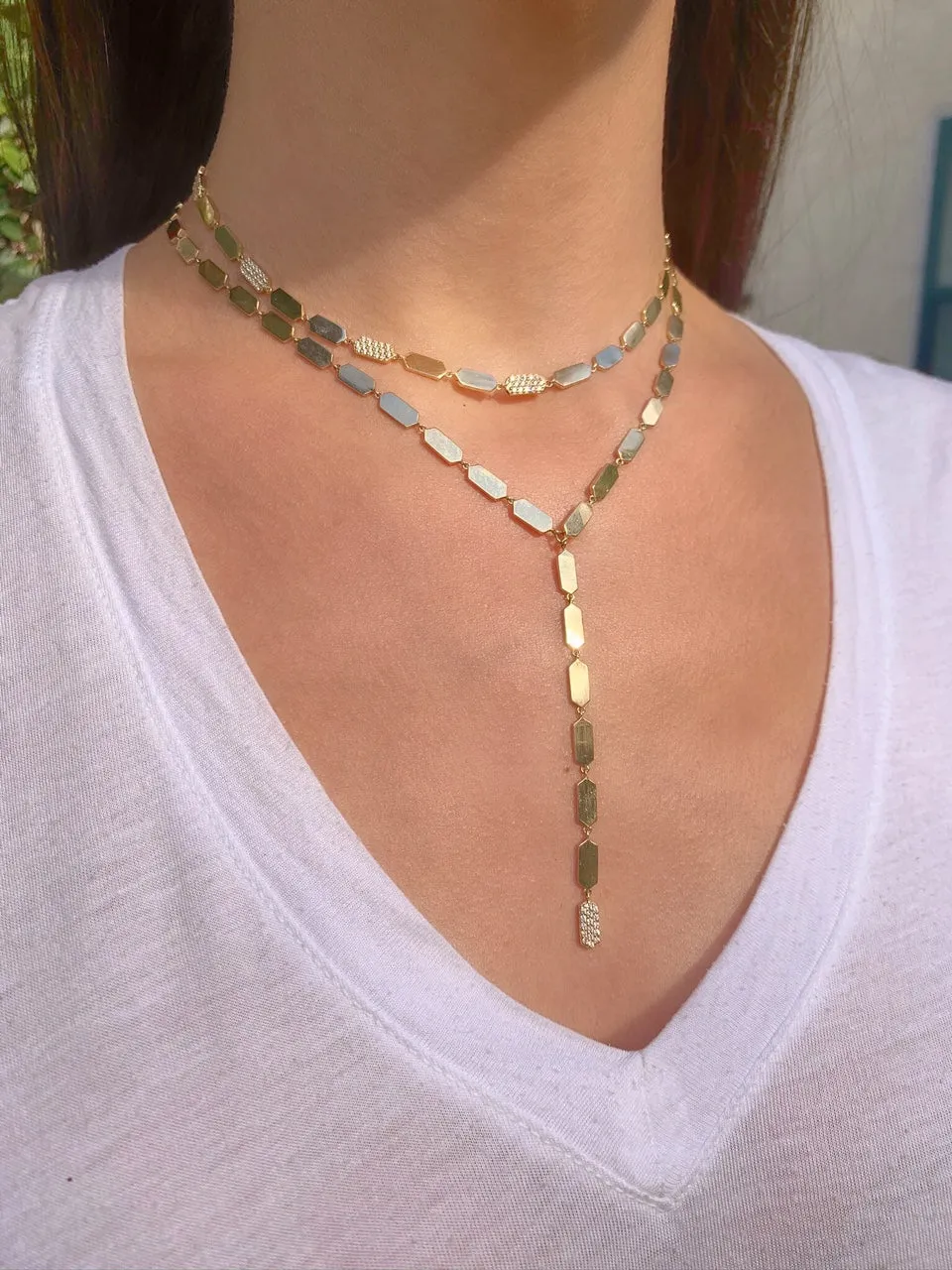 Diamond Confetti Necklace | White Gold