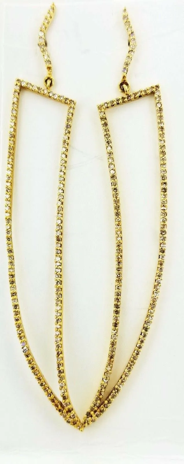 Diamond Drop Earrings Ladies 22k Yellow Gold 1.50 Carat Stylish Round Cut