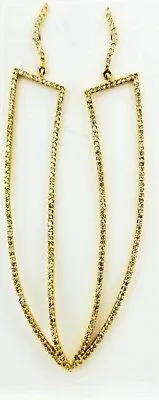 Diamond Drop Earrings Ladies 22k Yellow Gold 1.50 Carat Stylish Round Cut