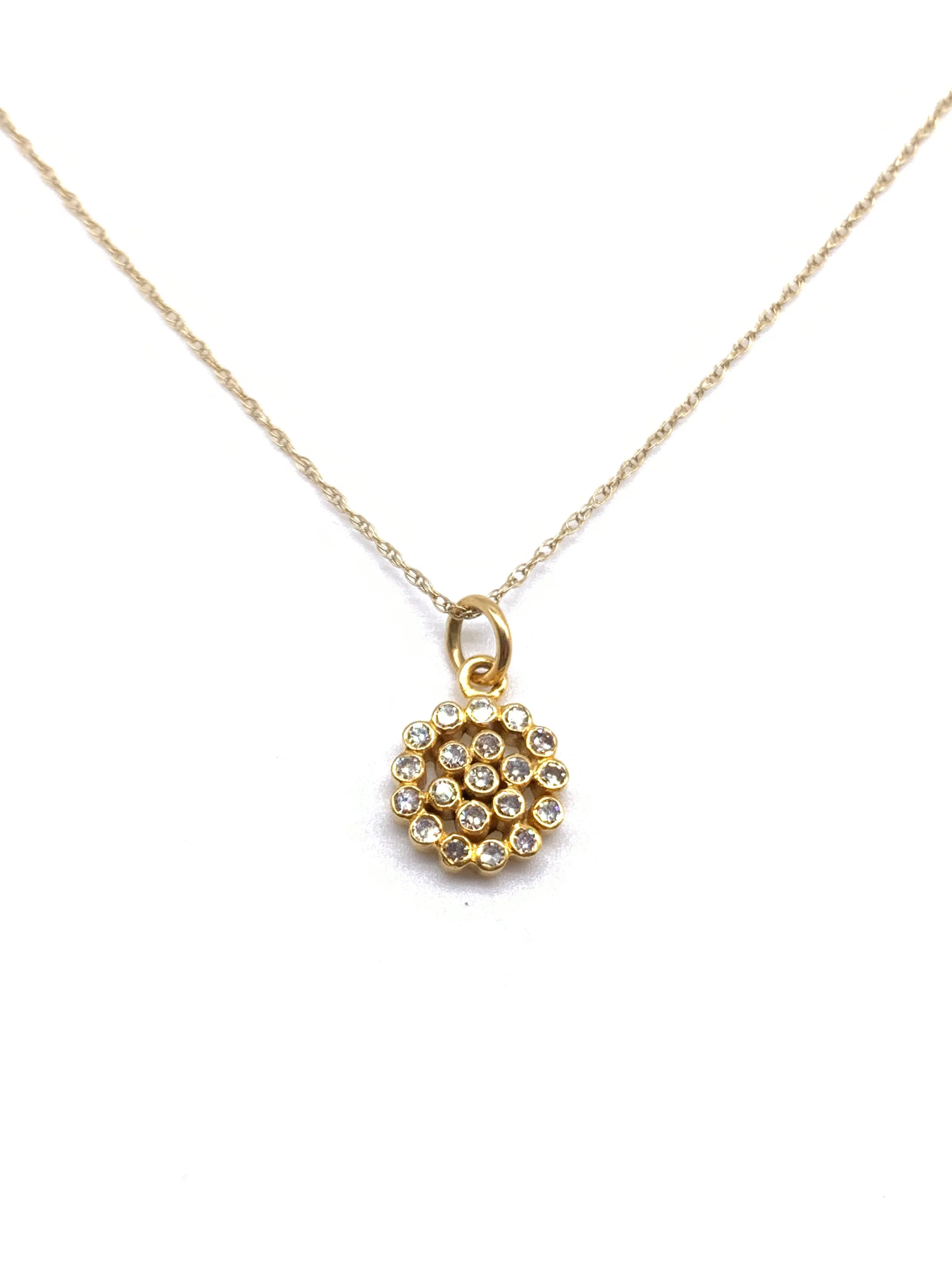 Diamond Encrusted Solid Golden Rondelle
