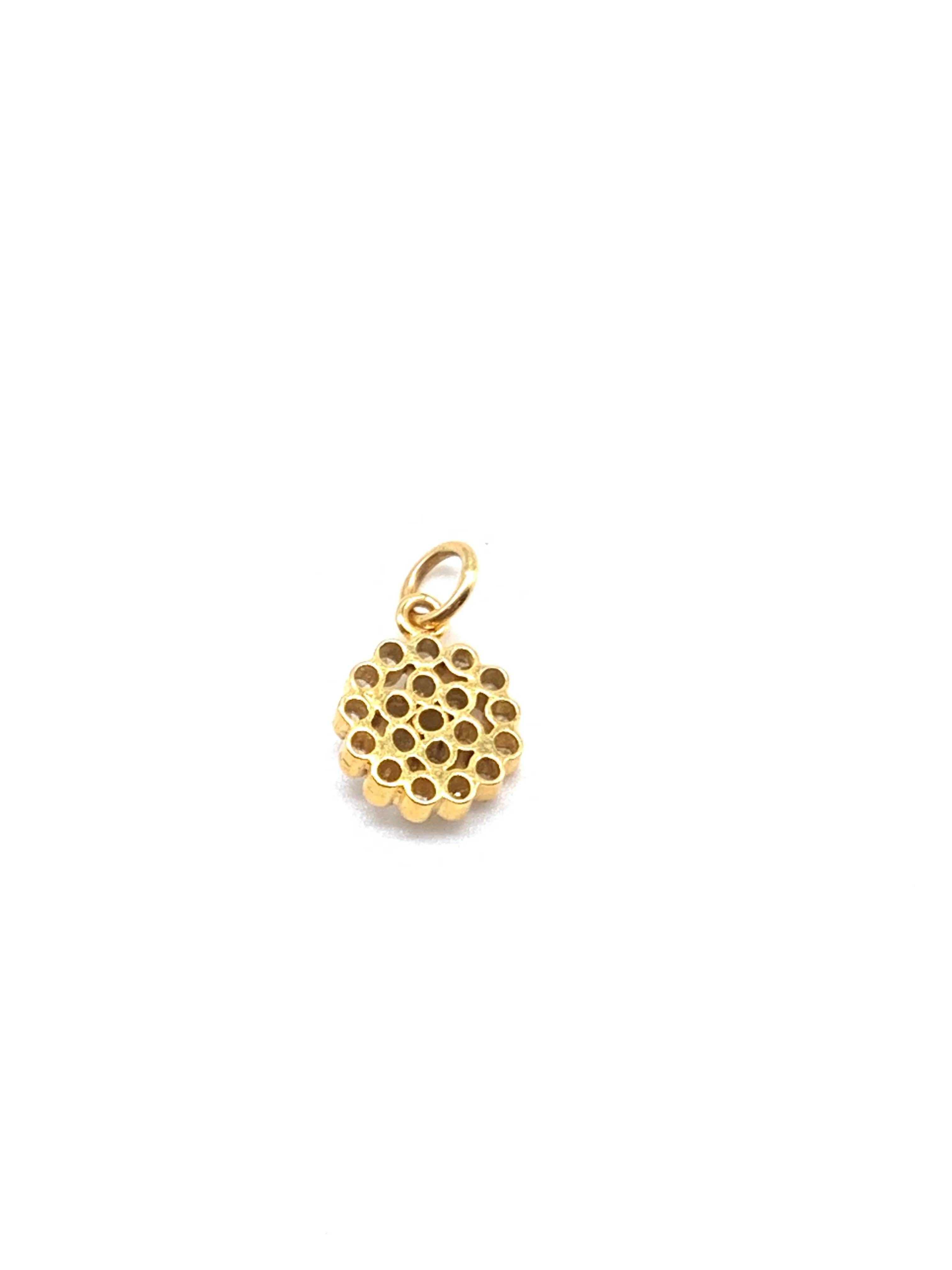 Diamond Encrusted Solid Golden Rondelle