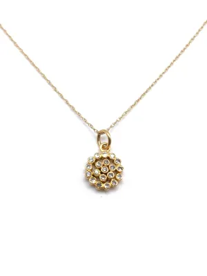 Diamond Encrusted Solid Golden Rondelle