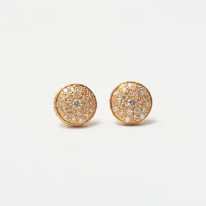 Diamond Match™ Pave Dome Large Studs in 20K Peach Gold