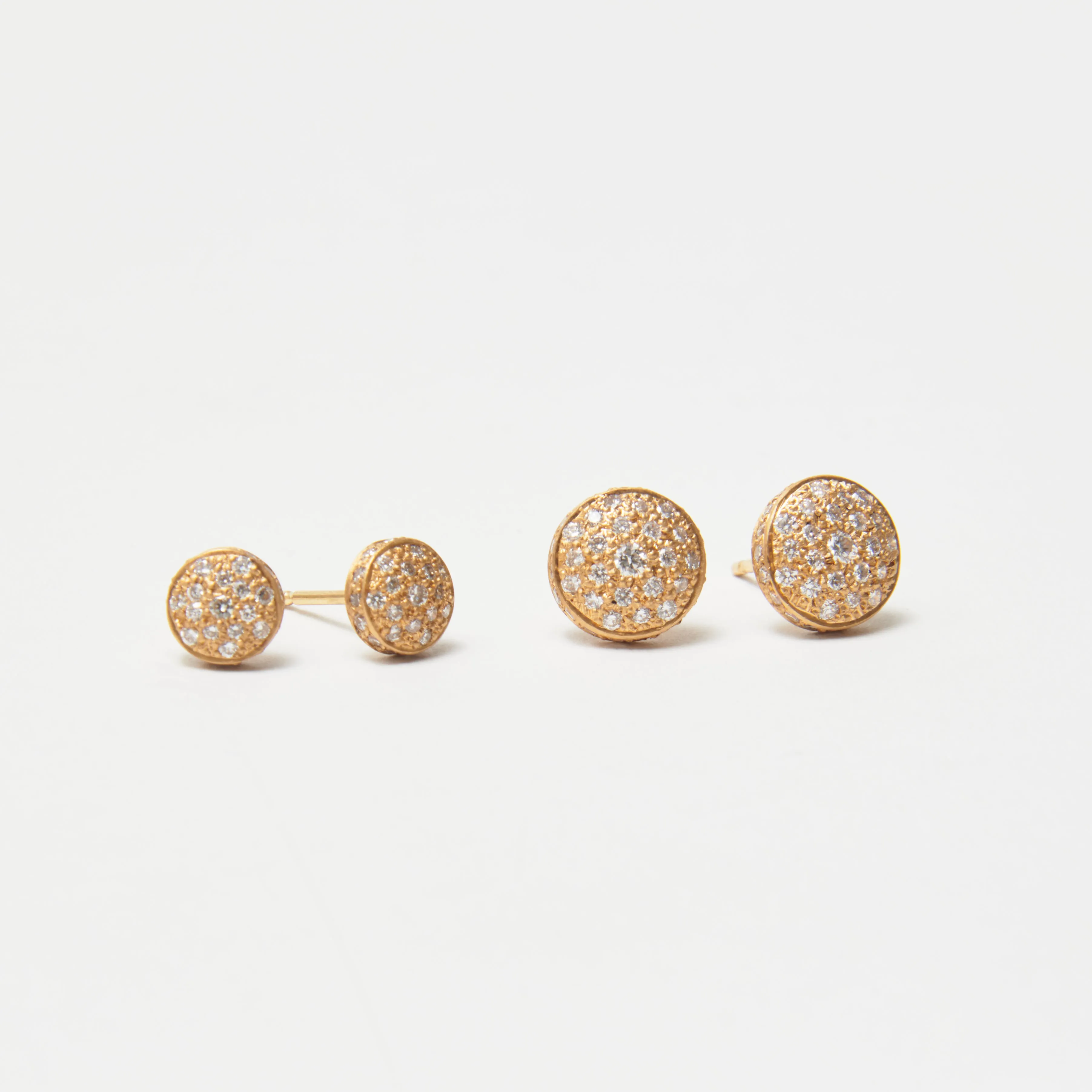 Diamond Match™ Pave Dome Large Studs in 20K Peach Gold