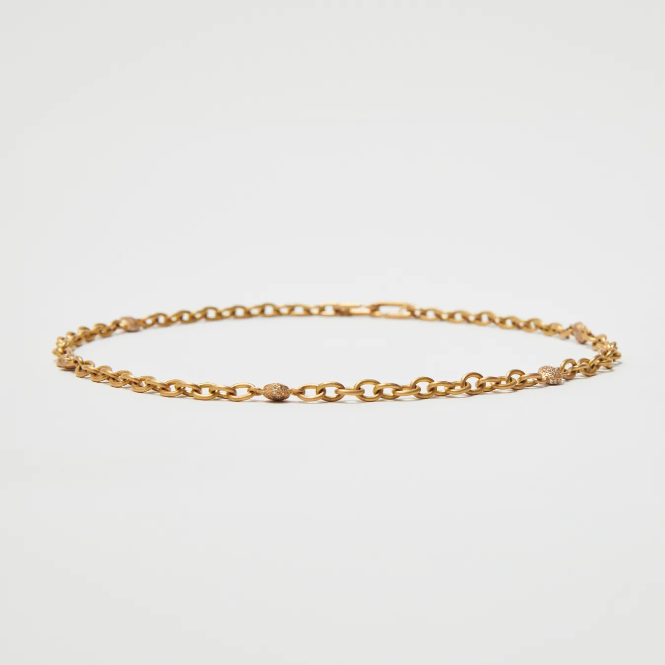 Diamond Match™ Pave Five Dome Link Necklace in 20K Peach Gold