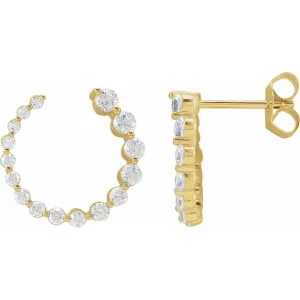 Diamond Open Hoops