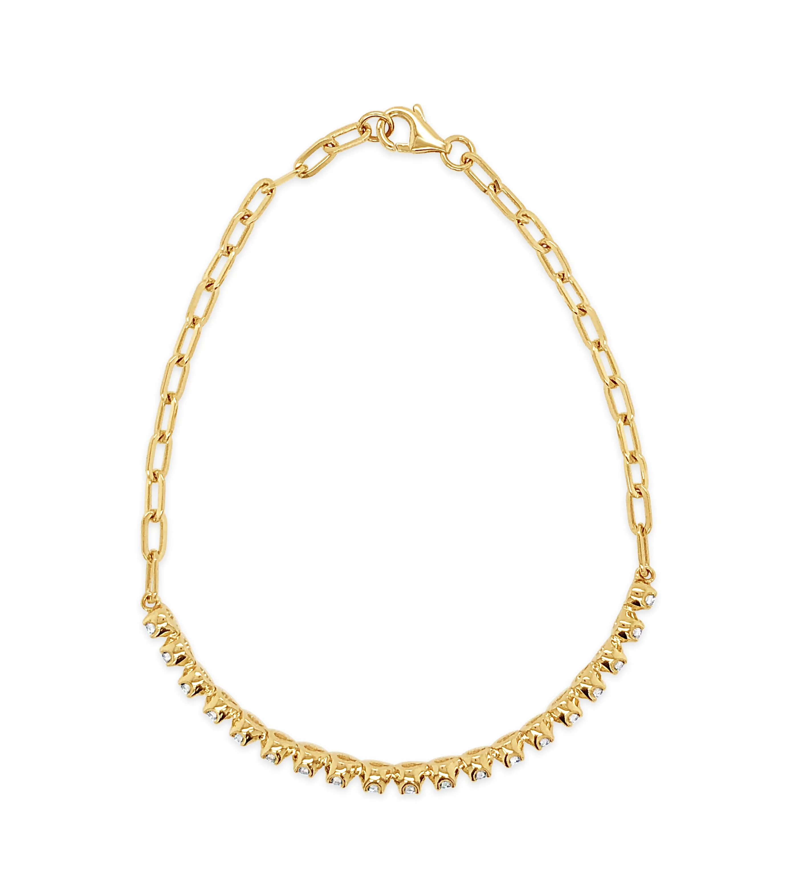 Diamond Paperclip Tennis Bracelet
