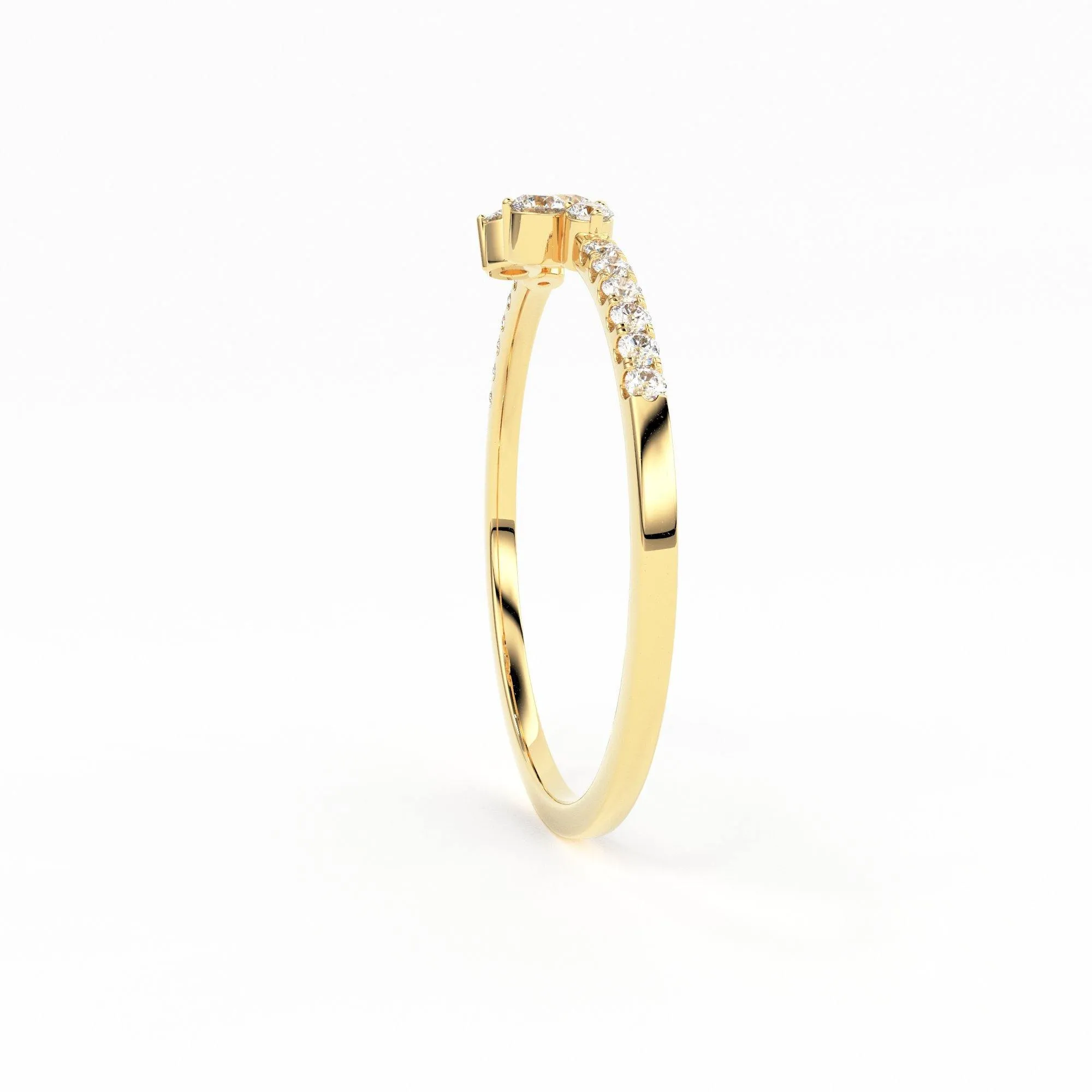 Diamond Ring / 14k Gold Diamond Cluster Ring / Diamond Stackable Ring / Bridal Jewelry / Diamond Wedding Band / Minimalist Jewelry / Gift