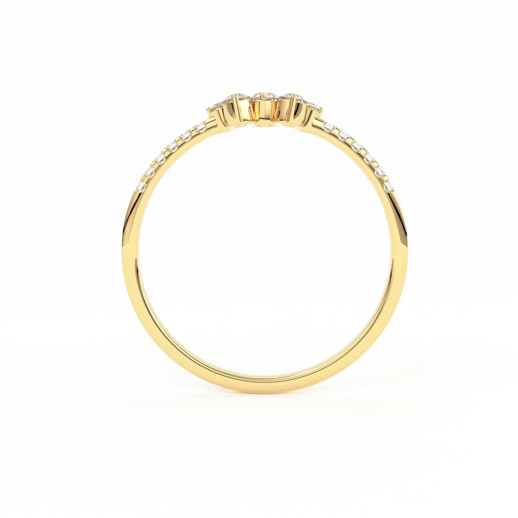 Diamond Ring / 14k Gold Diamond Cluster Ring / Diamond Stackable Ring / Bridal Jewelry / Diamond Wedding Band / Minimalist Jewelry / Gift