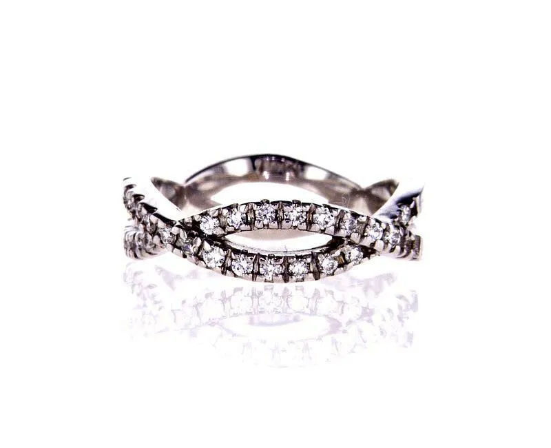 Diamond Wedding Band 0.40 Carat G SI1 Women's 18k White Gold Natural Round Cut