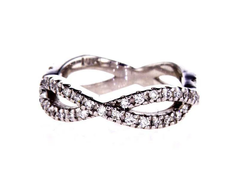 Diamond Wedding Band 0.40 Carat G SI1 Women's 18k White Gold Natural Round Cut