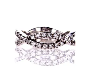 Diamond Wedding Band 0.40 Carat G SI1 Women's 18k White Gold Natural Round Cut