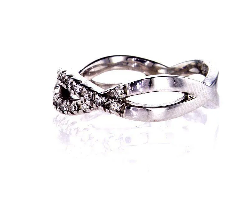 Diamond Wedding Band 0.40 Carat G SI1 Women's 18k White Gold Natural Round Cut