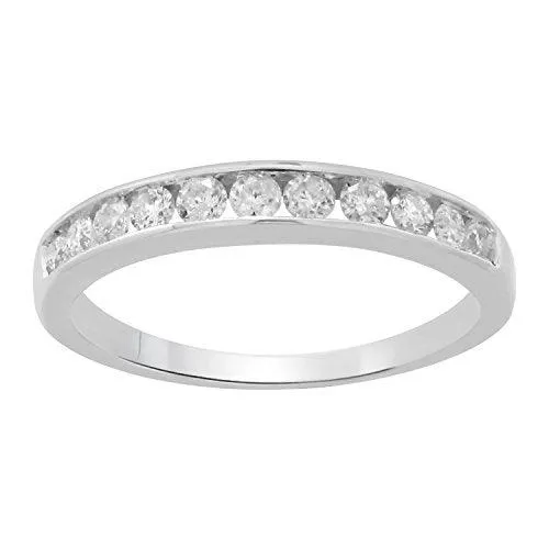 EternalDia 10K Gold Round Diamond Ladies Anniversary Wedding Band Ring 1/3 Cttw (IJ/I2-I3) US7