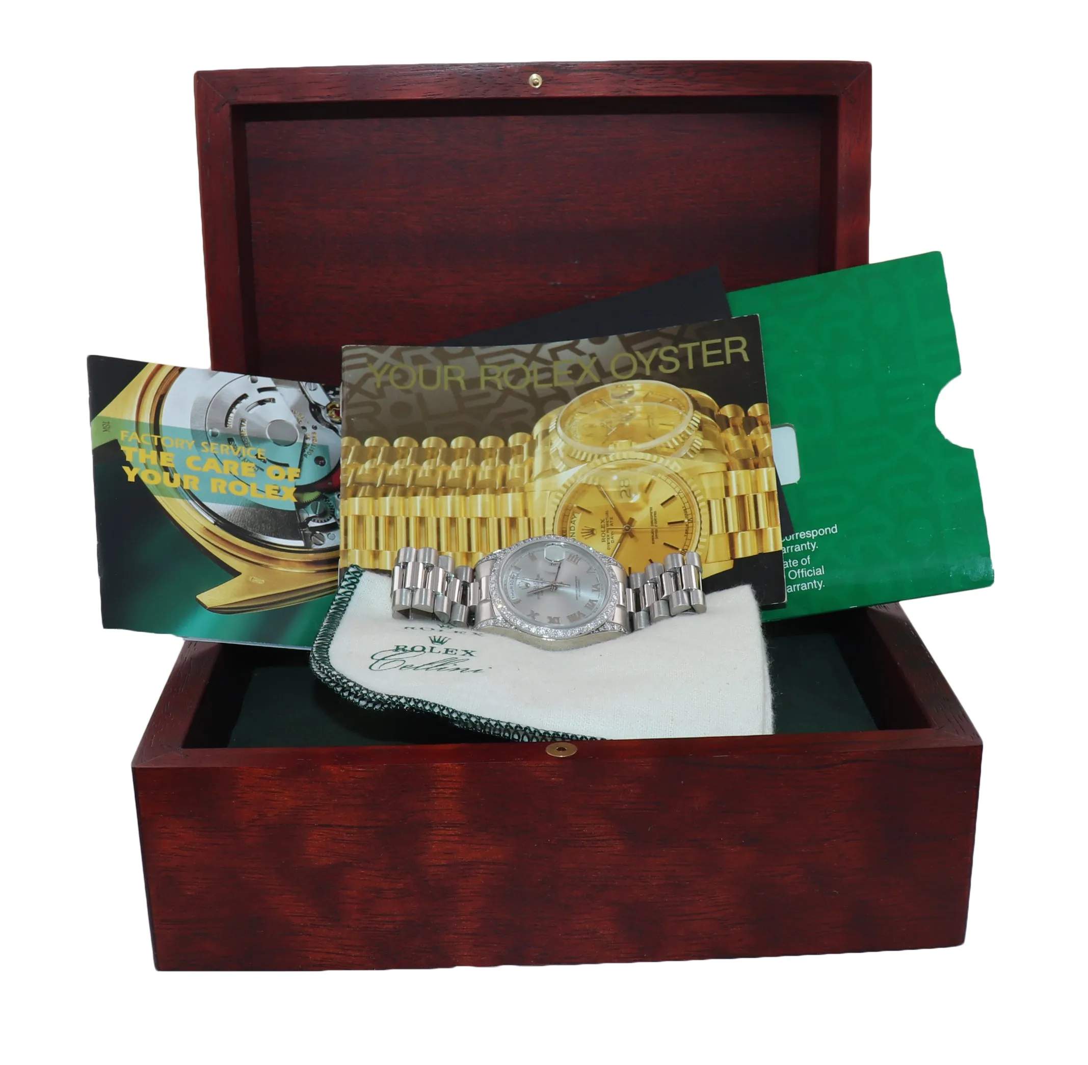 FACTORY Rolex Day-Date President 18296 Diamond Lugs Bezel 36 Platinum Watch Box