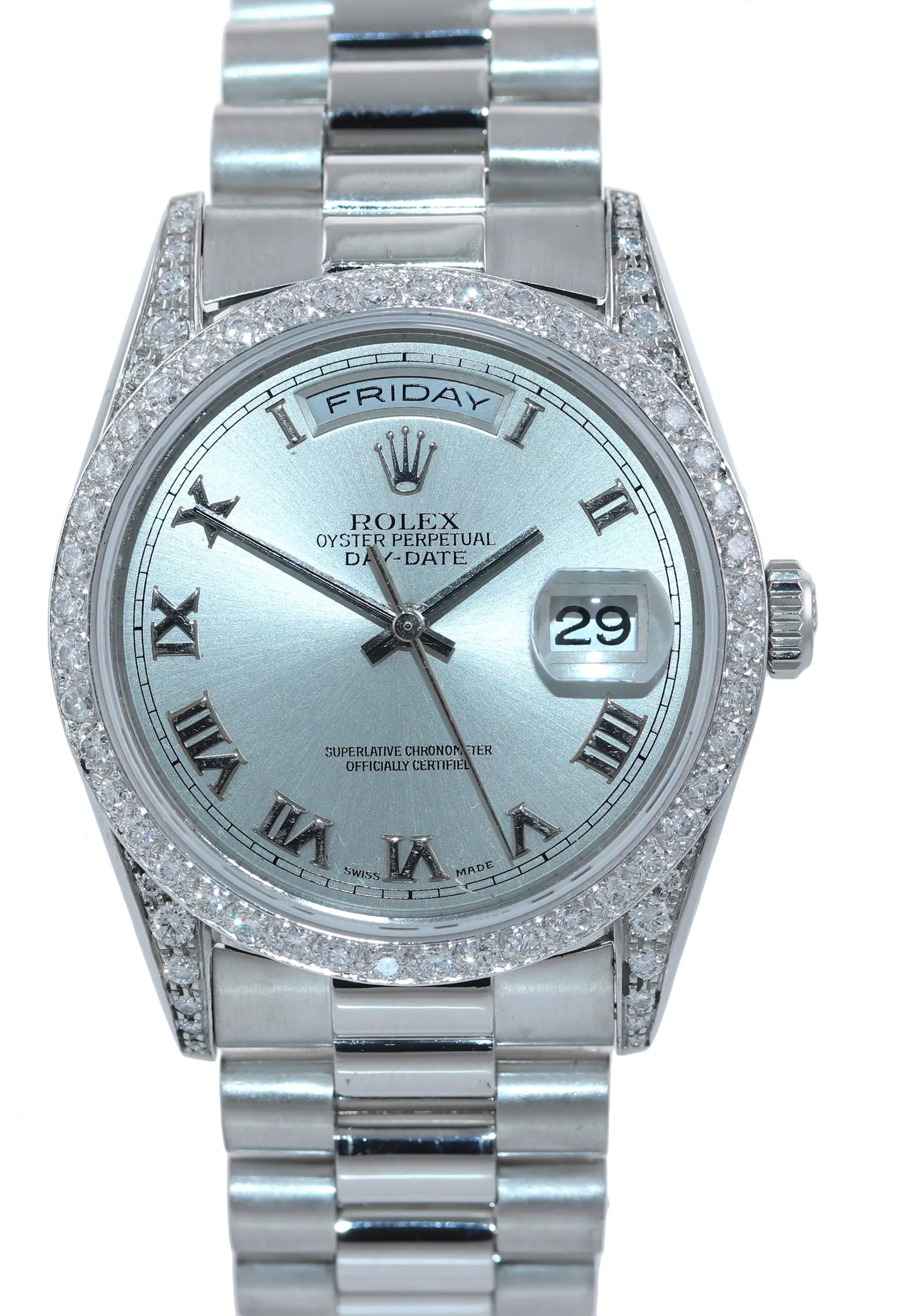 FACTORY Rolex Day-Date President 18296 Diamond Lugs Bezel 36 Platinum Watch Box