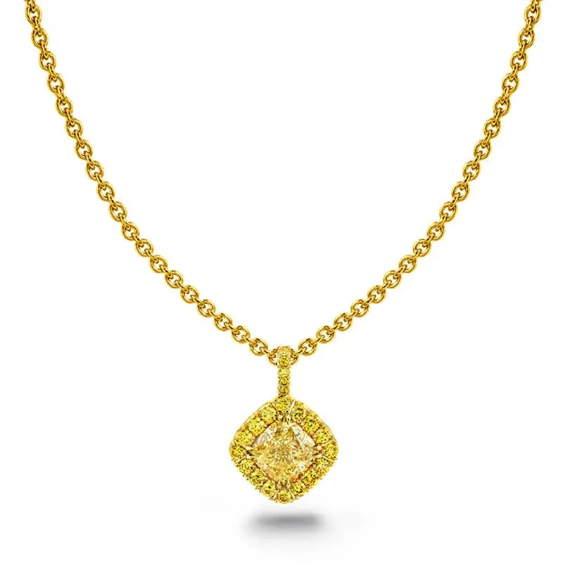 Fancy Yellow Diamond Necklace