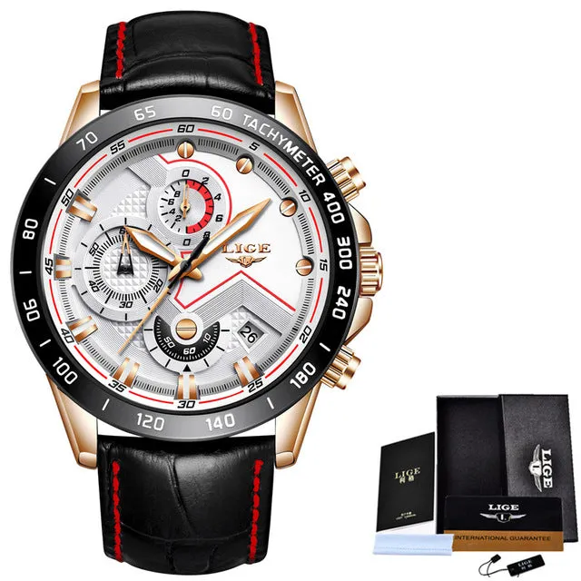 Fashion Top Luxury Brand Watch Men's Casual Gold Quartz