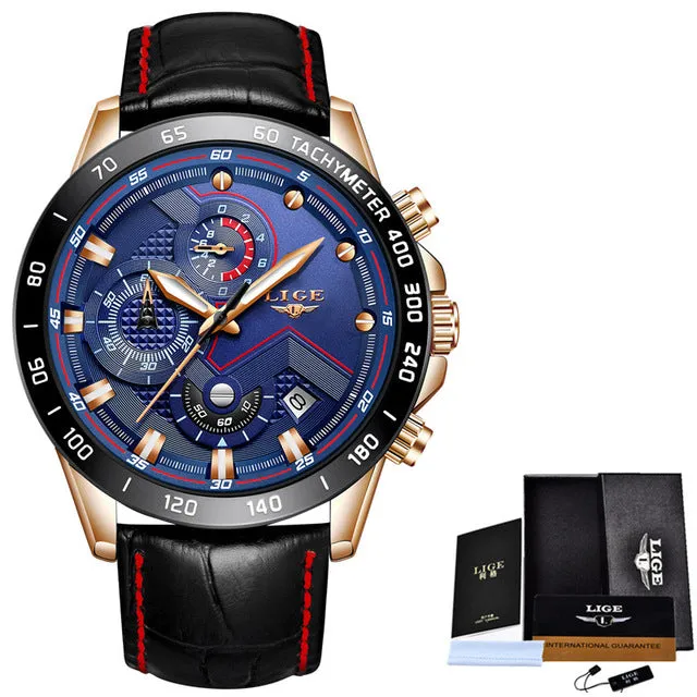 Fashion Top Luxury Brand Watch Men's Casual Gold Quartz