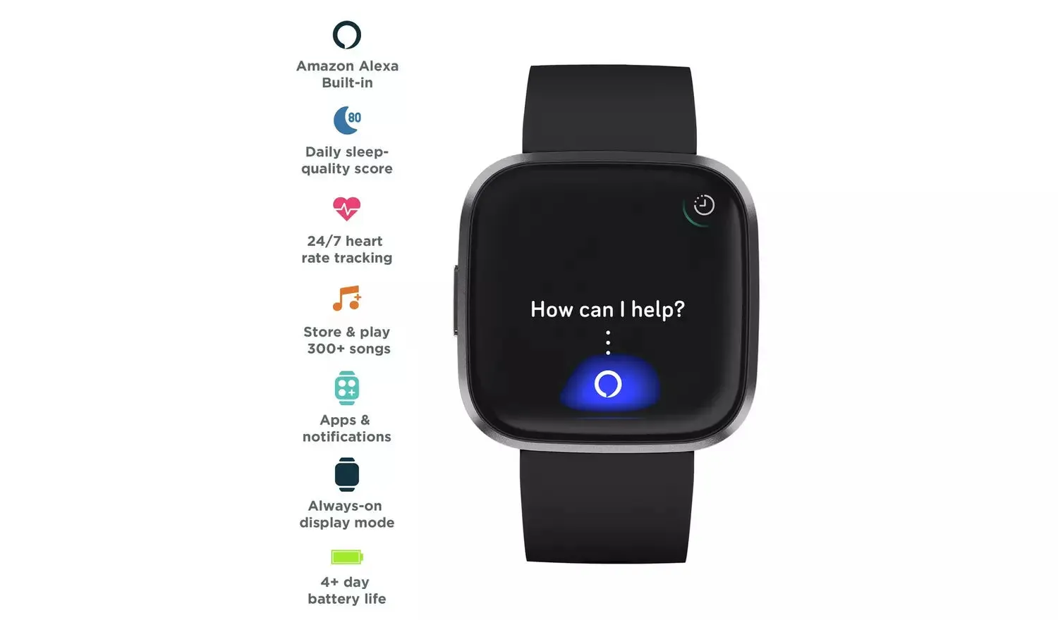 Fitbit Versa 2 Health and Fitness Smartwatch with Heart Rate, Music, Alexa Built-In, Sleep and Swim Tracking