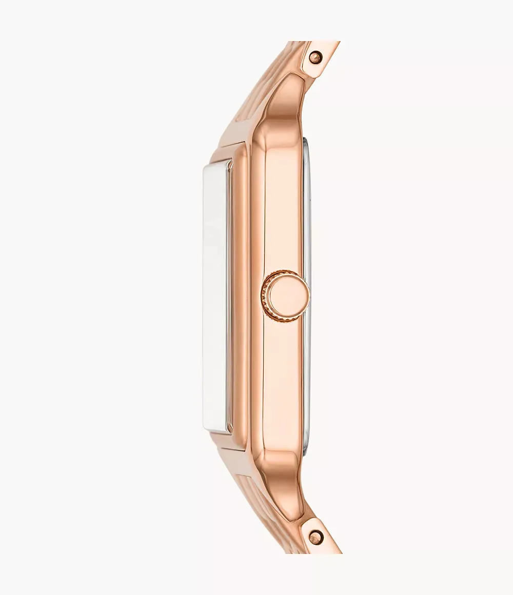 Fossil Raquel Three-Hand Date Rose Gold-Tone Stainless Steel 23mm Ladies Watch
