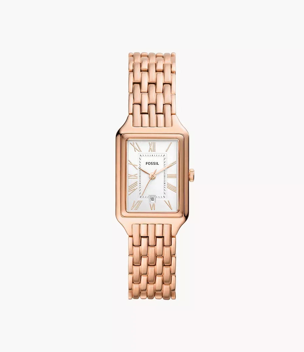 Fossil Raquel Three-Hand Date Rose Gold-Tone Stainless Steel 23mm Ladies Watch