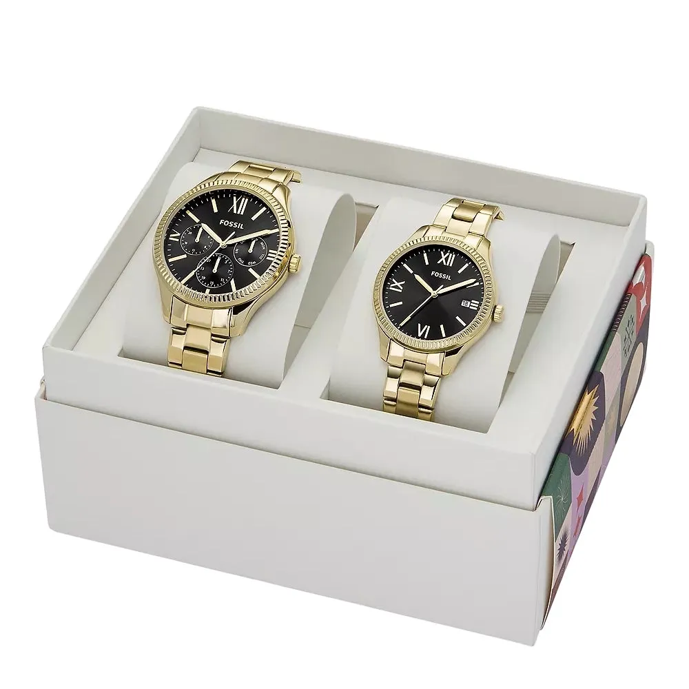 Fossil Rye Stainless Steel Couple Set Watches