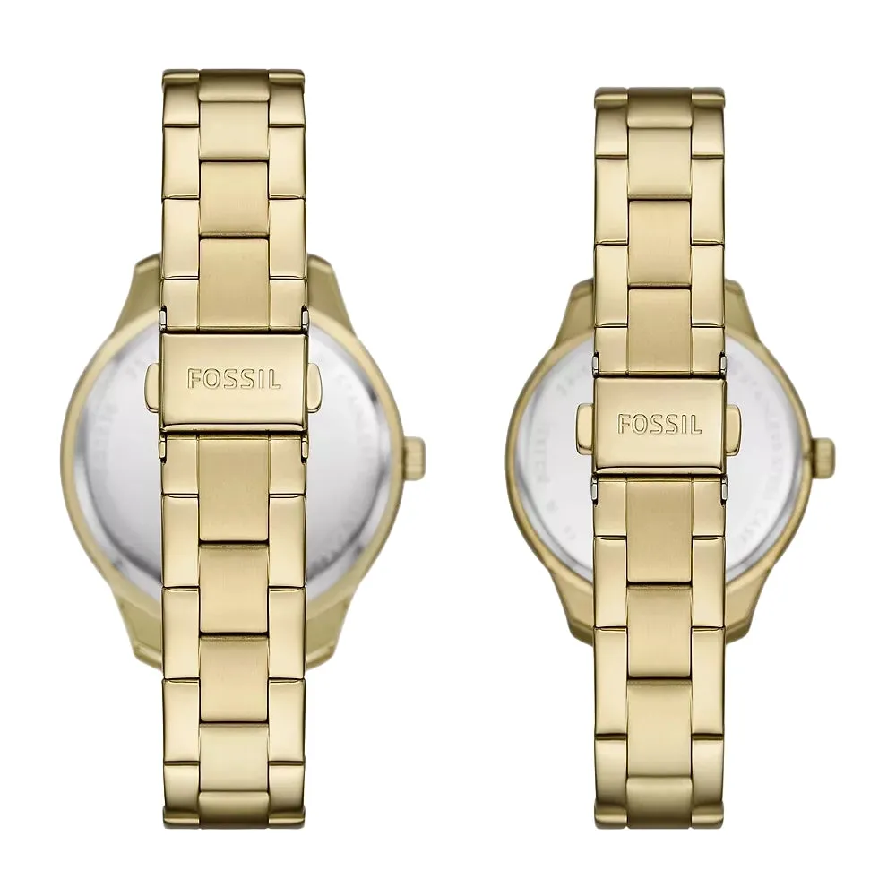 Fossil Rye Stainless Steel Couple Set Watches