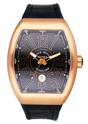 Franck Muller Vanguard V 45 SC DT Black Dial Mens Watch With Papers