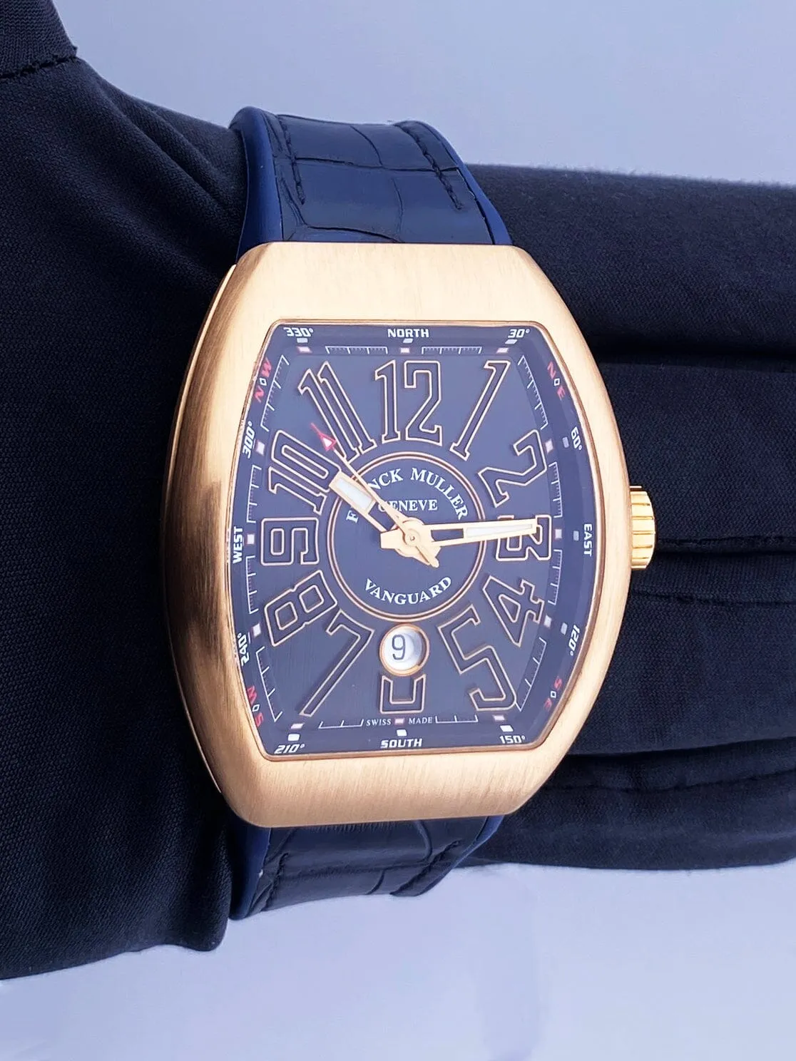 Franck Muller Vanguard V 45 SC DT Black Dial Mens Watch With Papers