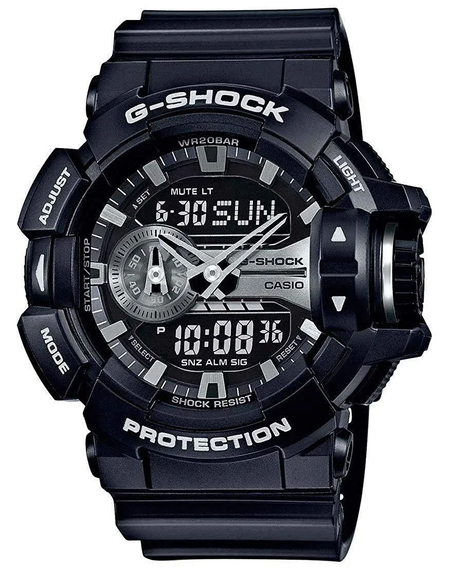 G-Shock Black and Silver-Tone Dial Resin Men's Watch GA400GB-1A