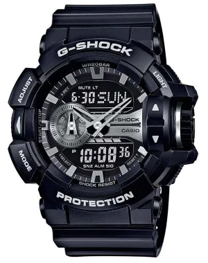 G-Shock Black and Silver-Tone Dial Resin Men's Watch GA400GB-1A