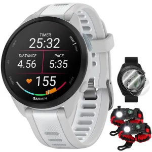 Garmin 010-02863-31 Forerunner 165 Music Smart Sport Watch w/ Accessories Bundle
