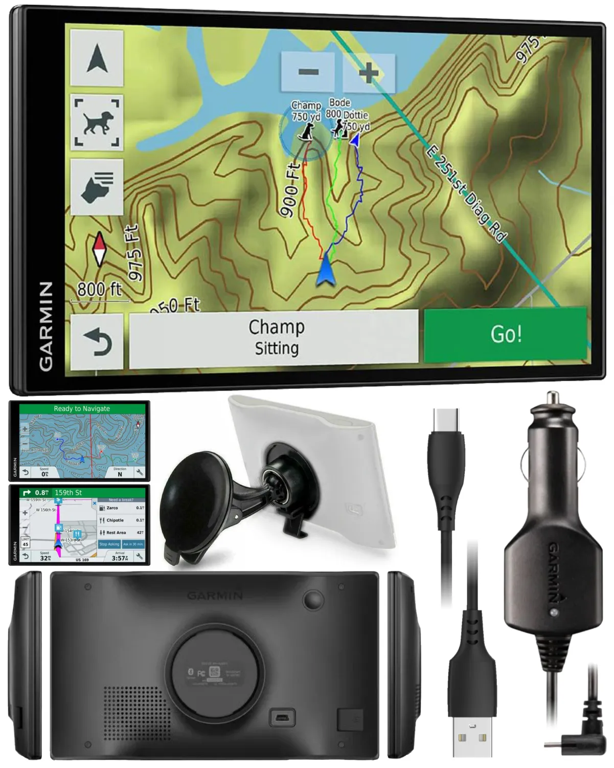 Garmin Drivetrack 71 in-Vehicle Dog Tracking and GPS Navigator 6.95" TFT Display (010-01982-00_W4U)