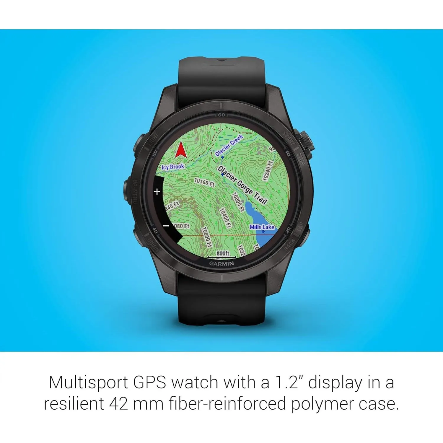 Garmin fenix 7S Pro Solar, Sapphire, Carbon Gray DLC Titanium, Black   2 Year Warranty