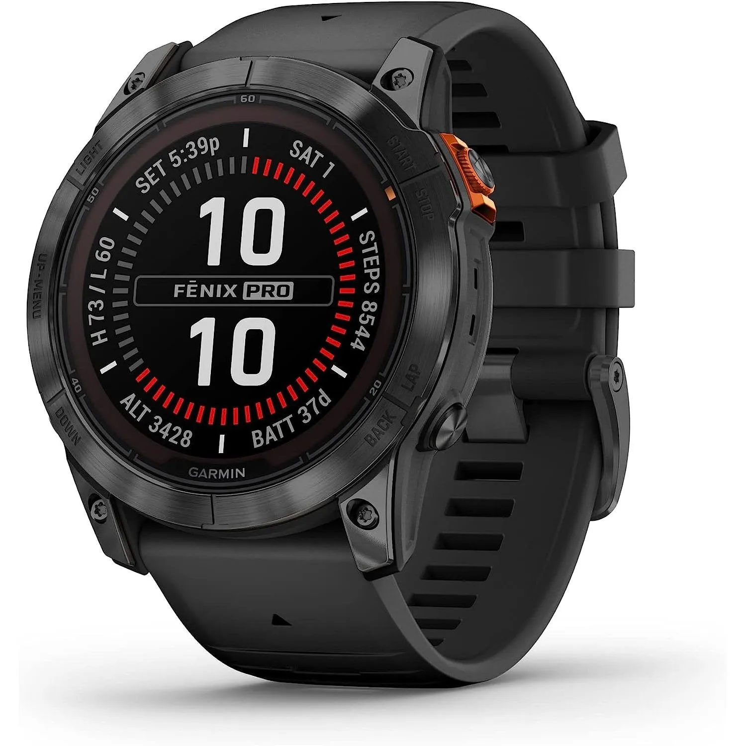 Garmin fenix 7X Pro Solar, Glass, Slate Gray Steel, Black   2 Year Warranty Pack