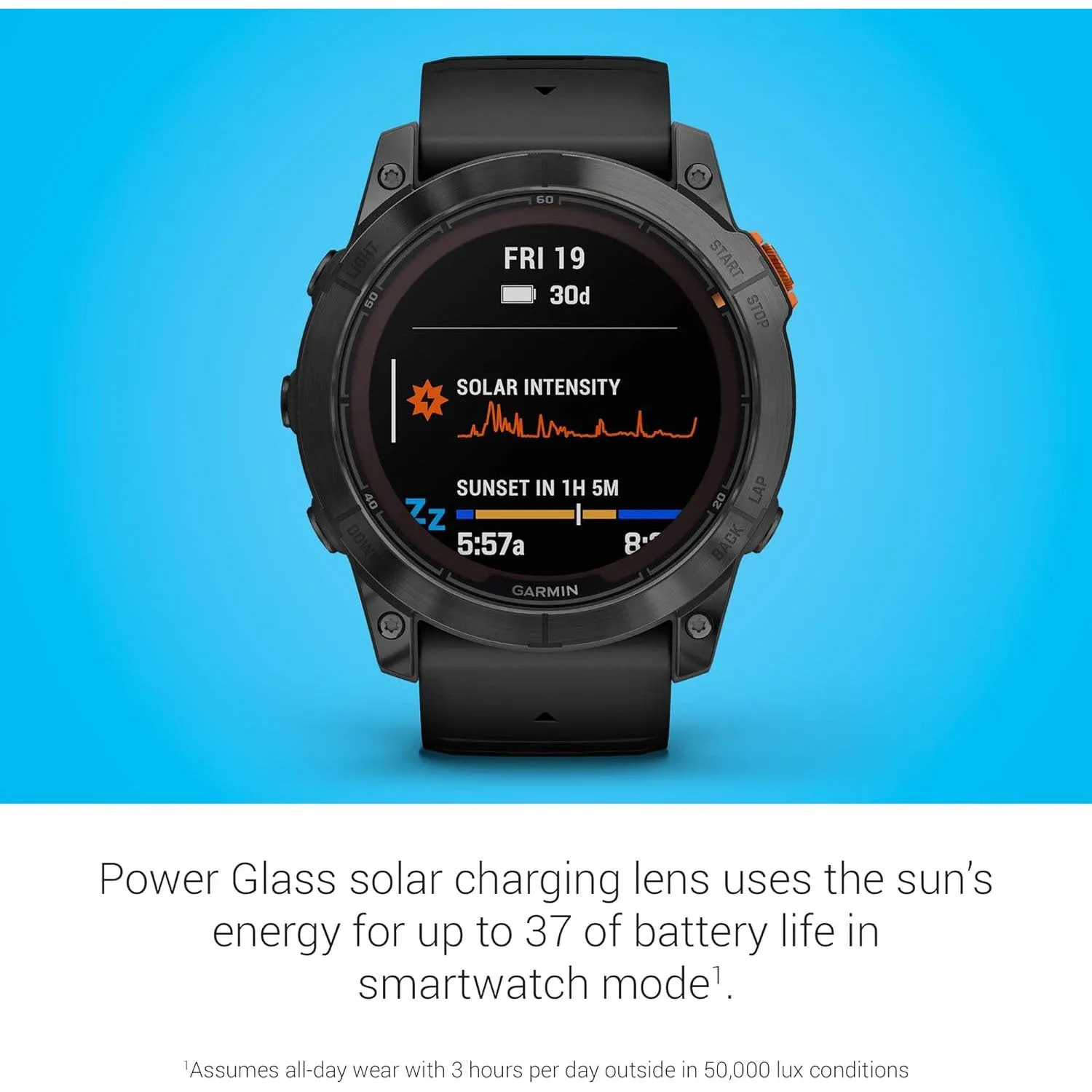 Garmin fenix 7X Pro Solar, Glass, Slate Gray Steel, Black   2 Year Warranty Pack