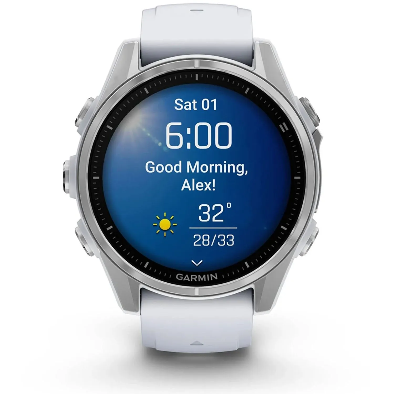 Garmin Fenix 8 43 mm, AMOLED, Silver with Whitestone Silicone Band