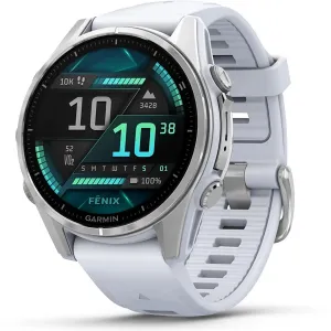 Garmin Fenix 8 43 mm, AMOLED, Silver with Whitestone Silicone Band