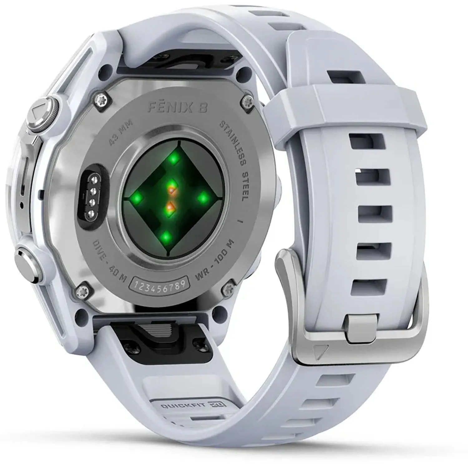 Garmin Fenix 8 43 mm, AMOLED, Silver with Whitestone Silicone Band