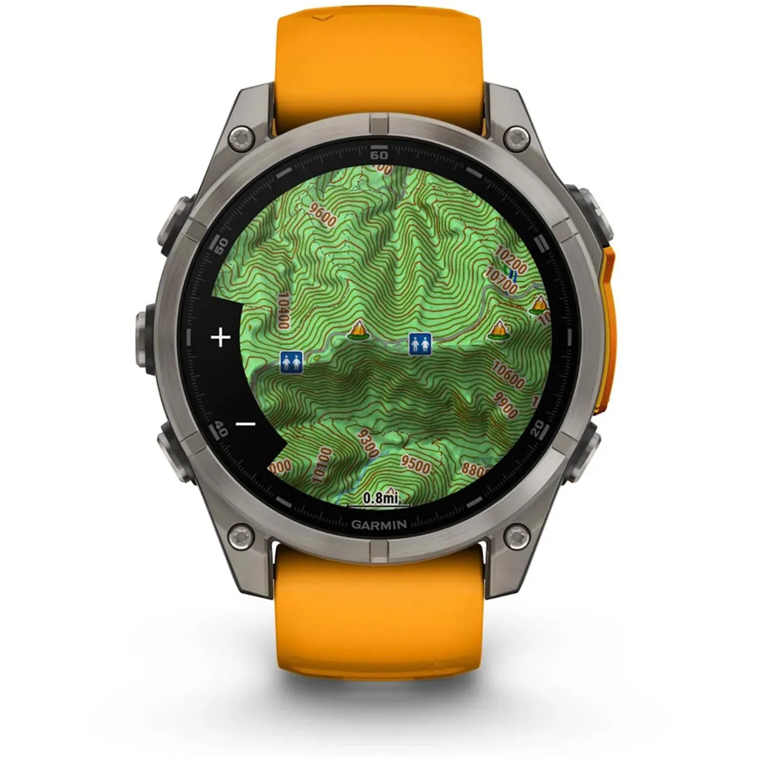 Garmin Fenix 8 47 mm, AMOLED, Sapphire,Titanium with Spark Orange Silicone Band