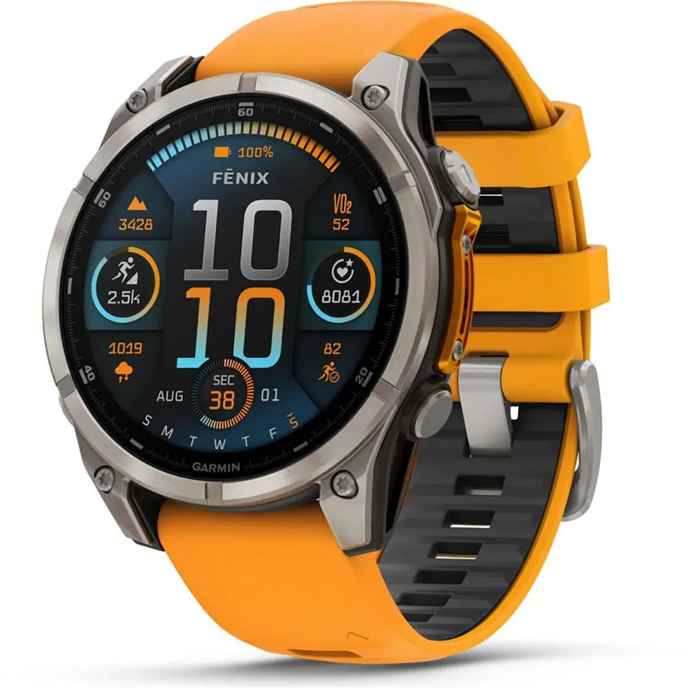 Garmin Fenix 8 47mm Smartwatch, AMOLED, Sapphire, Titanium   Accessories Bundle