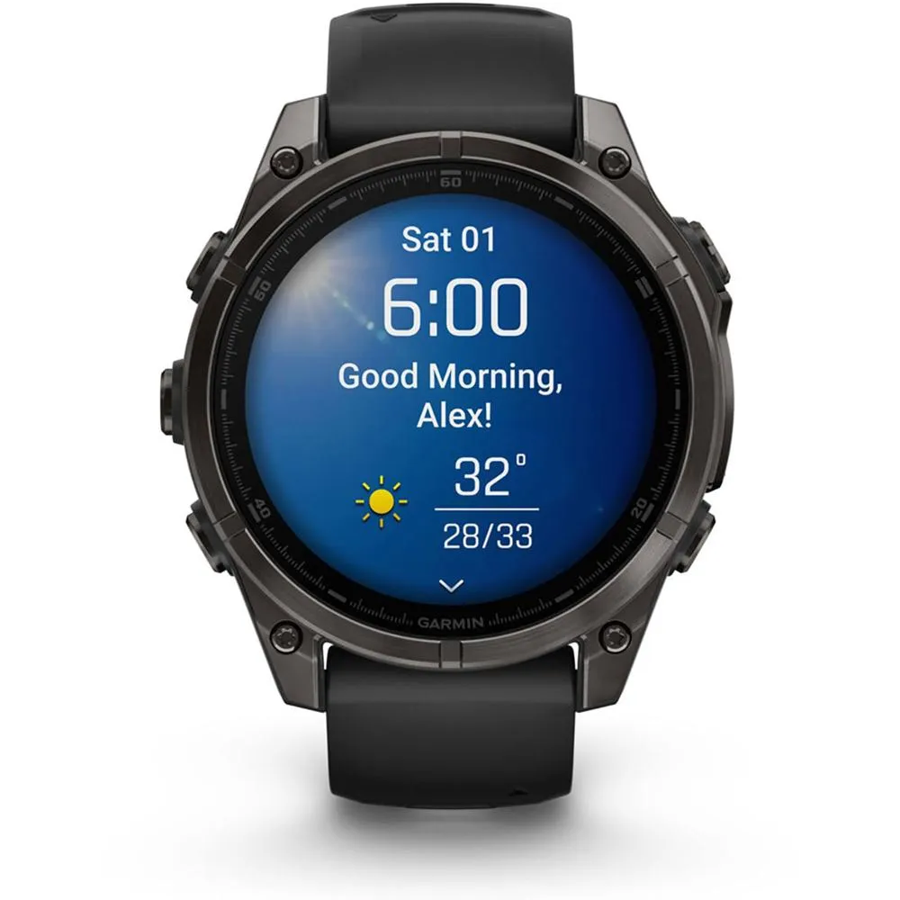 Garmin Fenix 8 47mm Smartwatch, Sapphire, Carbon Gray Titanium   Accessories Bundle