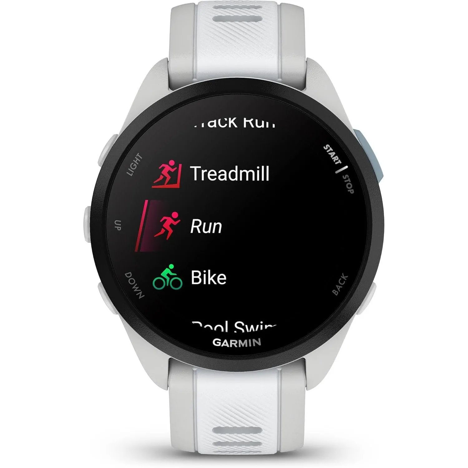 Garmin Forerunner 165 Music Smart Sport Watch M.Gray  Whitestone  HRM 200 (M-XL) Bundle