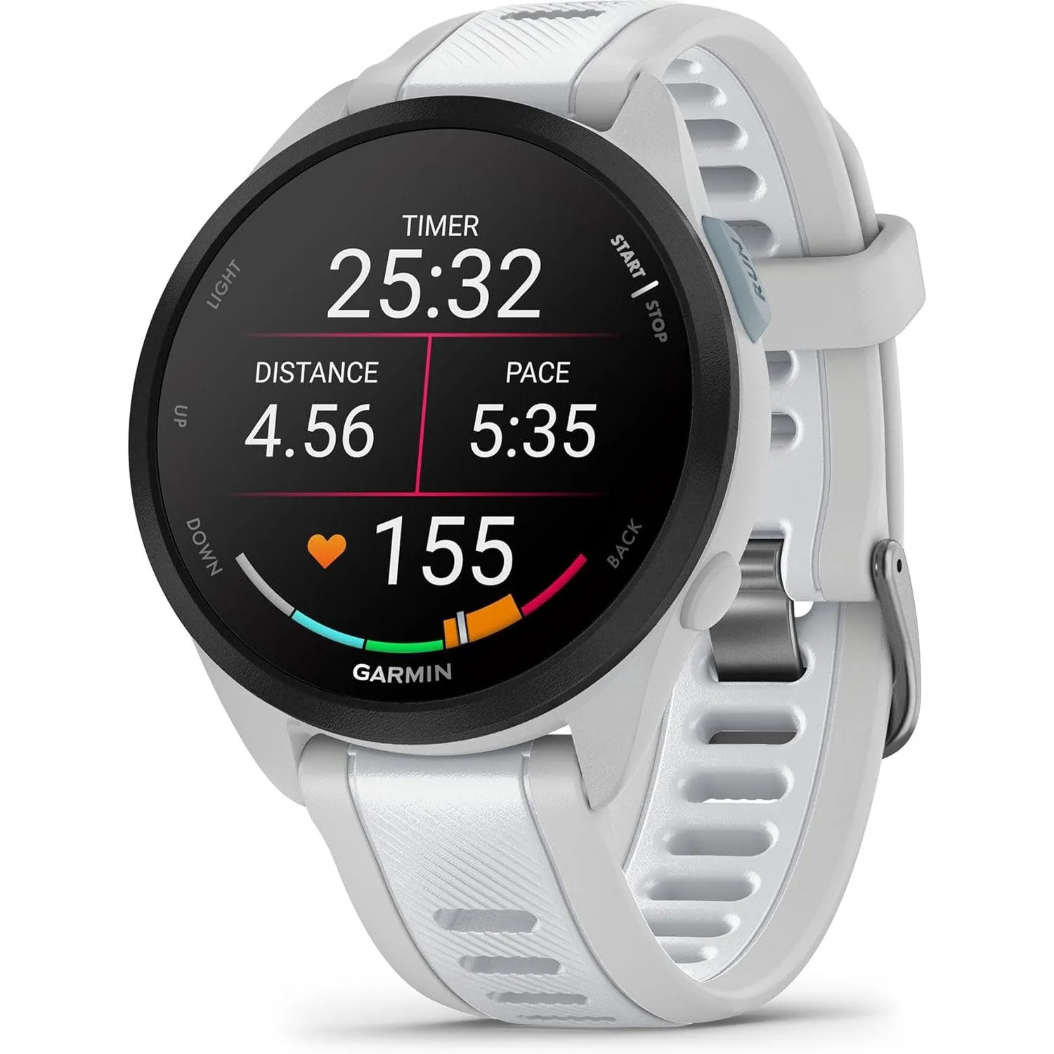Garmin Forerunner 165 Music Smart Sport Watch M.Gray  Whitestone  HRM 200 (M-XL) Bundle