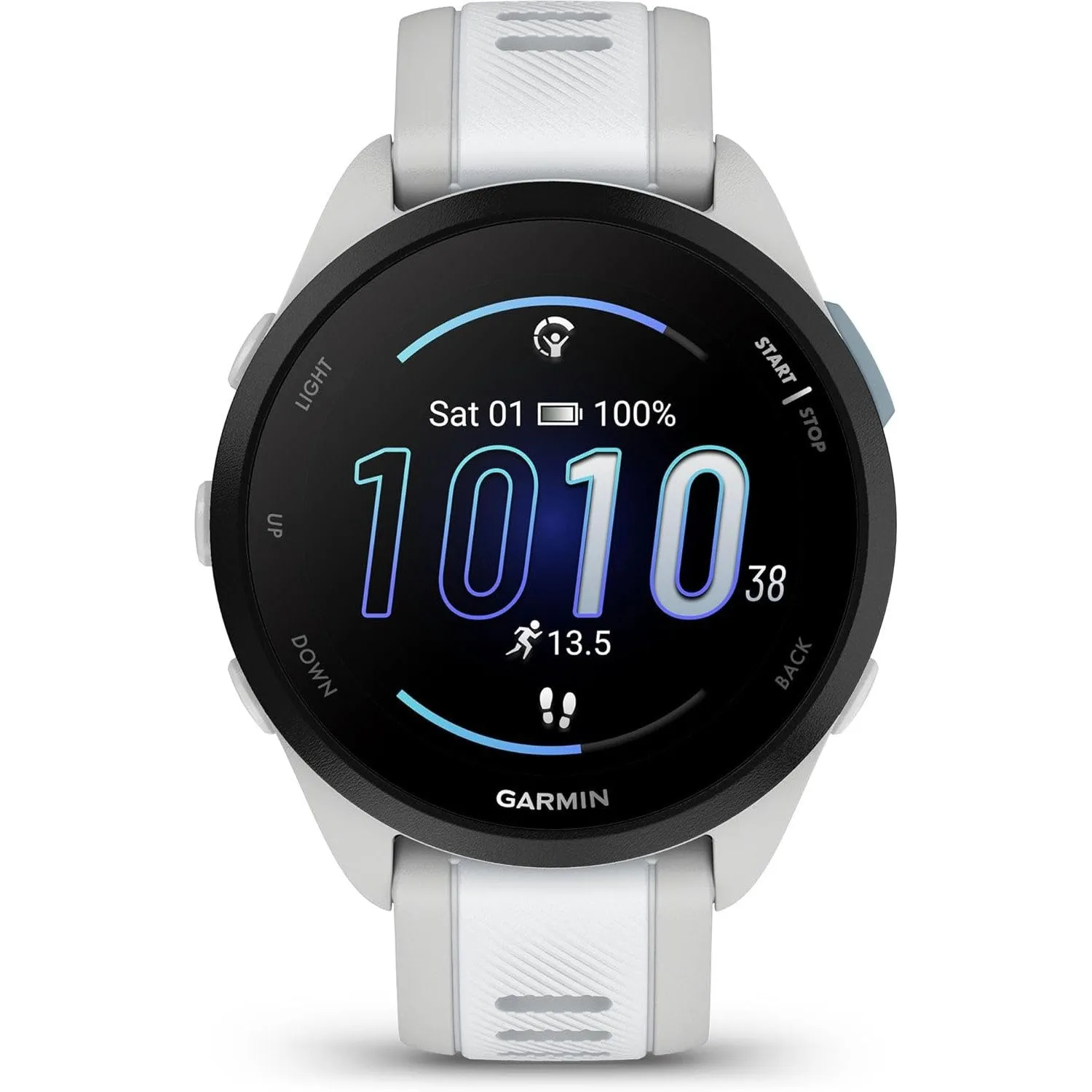 Garmin Forerunner 165 Music Smart Sport Watch M.Gray  Whitestone  HRM 200 (M-XL) Bundle