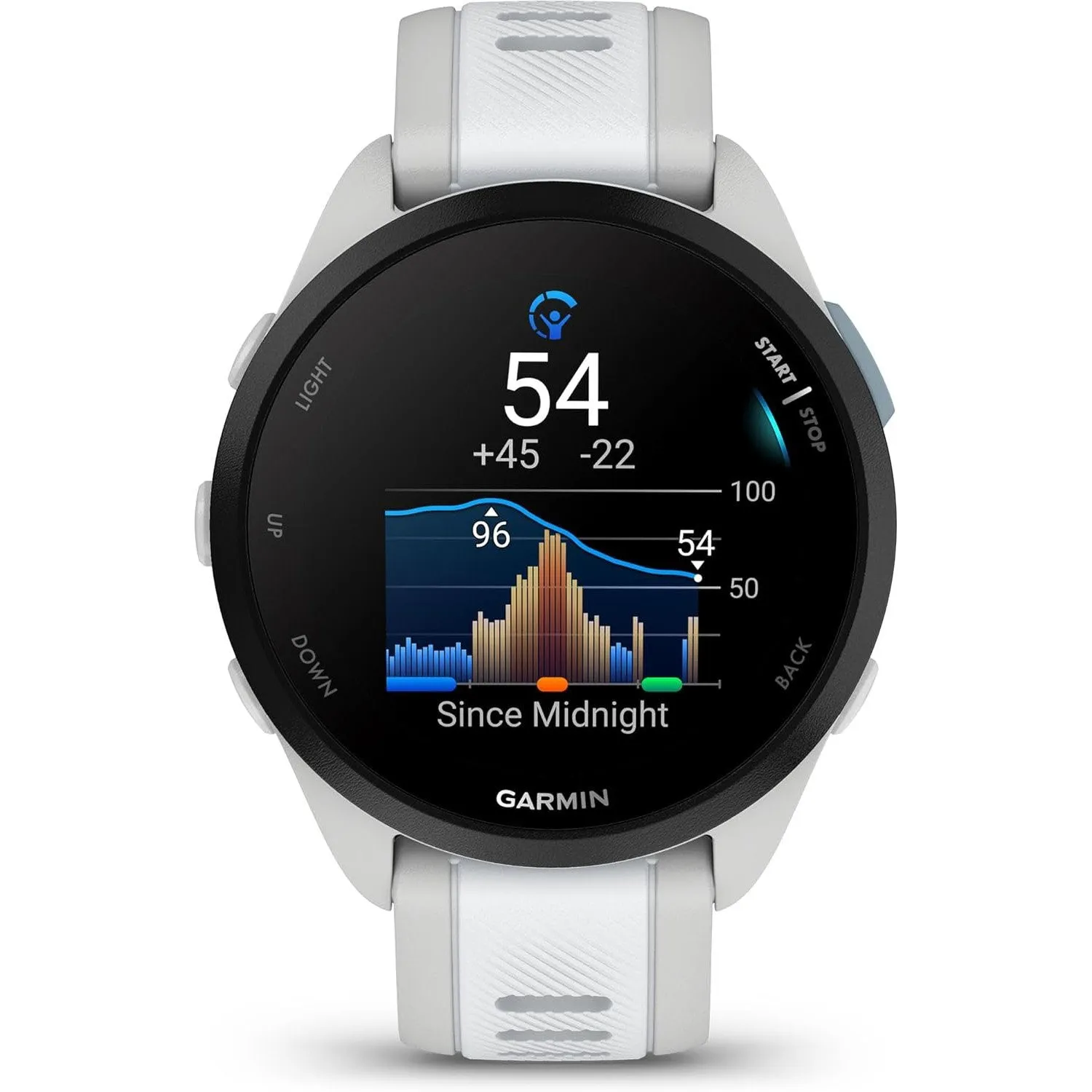 Garmin Forerunner 165 Music Smart Sport Watch M.Gray  Whitestone  HRM 200 (M-XL) Bundle