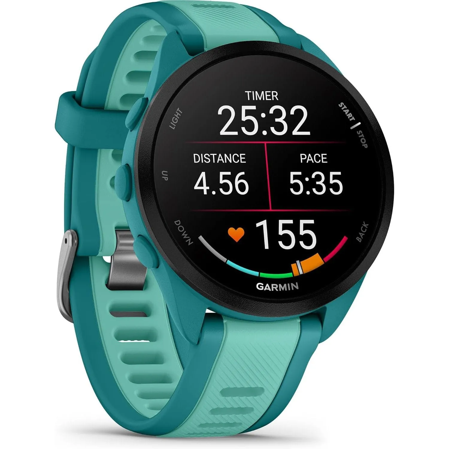 Garmin Forerunner 165 Music Smart Sport Watch, Turquoise   Aqua