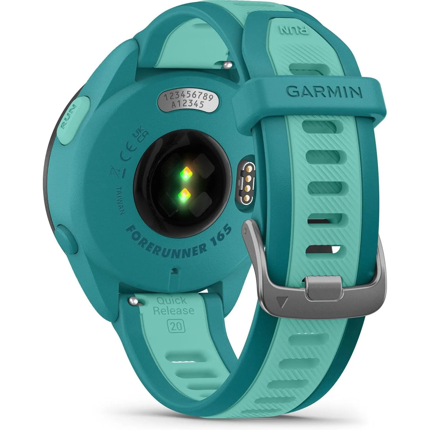 Garmin Forerunner 165 Music Smart Sport Watch, Turquoise   Aqua